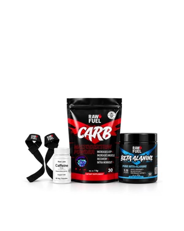 1Kg Carb +160gm Beta Alanine + 60 Tablets Caffeine +Old School Strap